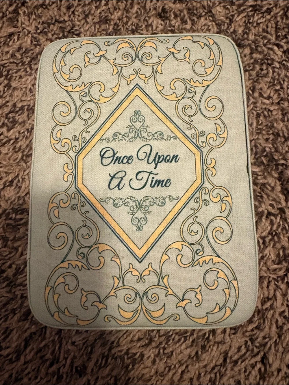 Once Upon A Time Decorative Throw Pillow Cover - Cream and Gold